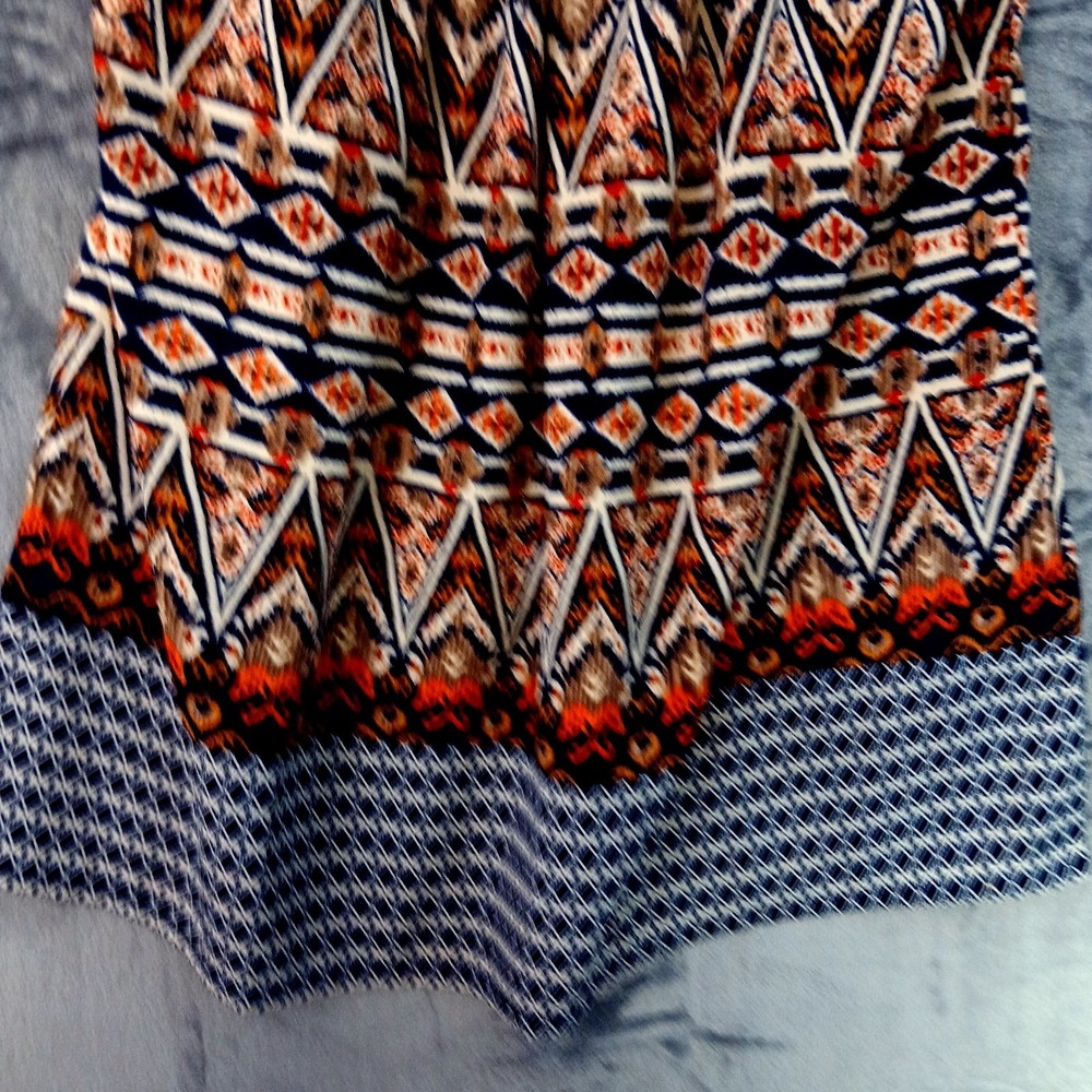 One Clothing Dress Womens Medium Multicolor Boho Ethnic Ikat Festival Tunic Top - Picture 11 of 11